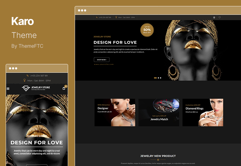 Tema Karo - Tema WordPress para Joias Diamante WooCommerce