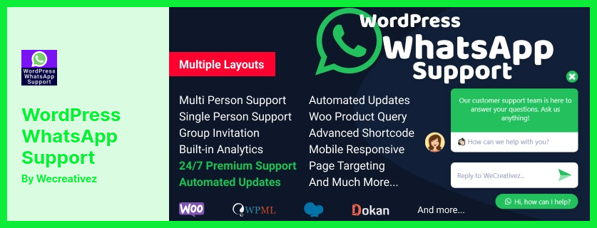 WordPress WhatsApp Support Plugin - Bietet eine bessere und einfache Möglichkeit zur Kommunikation