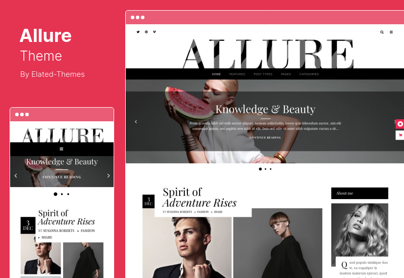 Tema Allure - Tema WordPress de blog de moda de beleza