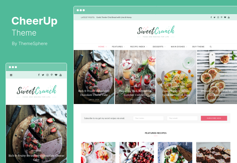 Tema CheerUp - Comida, Blog Magazine WordPress Tema