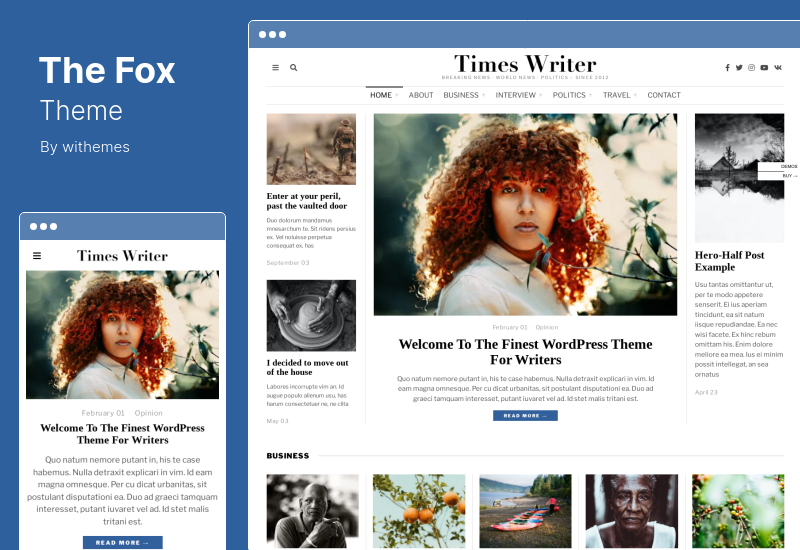 The Fox Theme - Tema minimalista da revista do blog WordPress