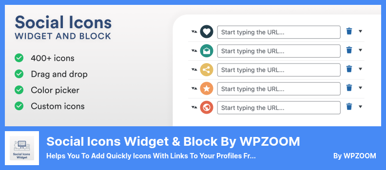 WPZOOM Eklentisinden Sosyal Simgeler Widget'ı ve Engellemesi - Farklı Sosyal Ağlardan Profillerinize Bağlantılarla Hızlı Simgeler Eklemenize Yardımcı Olur