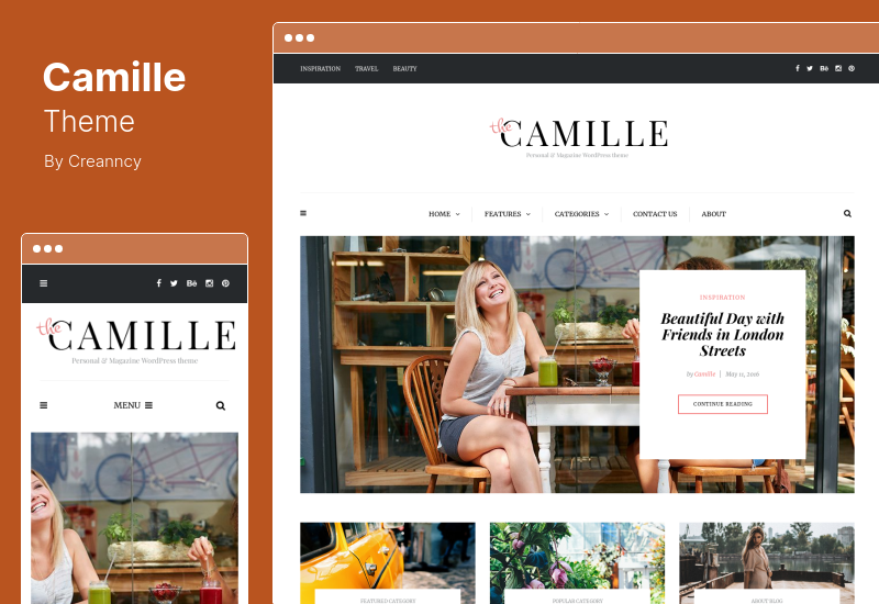 Tema Camille - Tema WordPress de revista pessoal