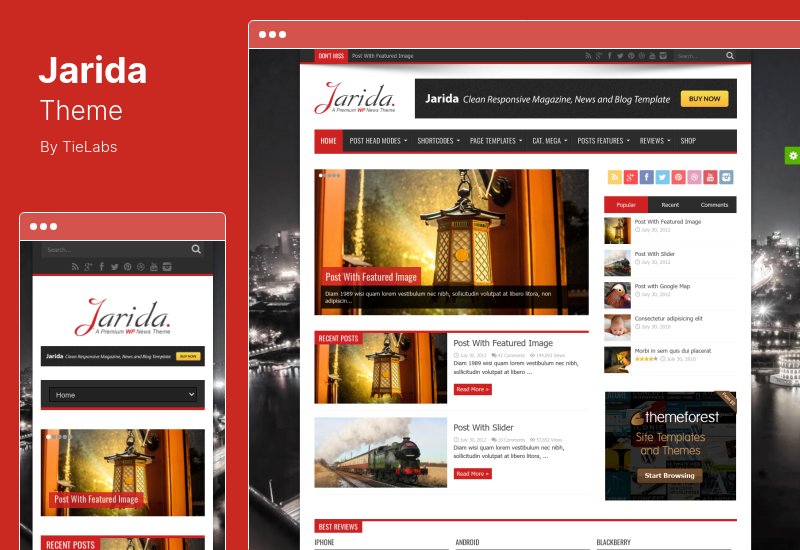 Jarrida Theme - 響應式新聞、雜誌和博客 WordPress 主題