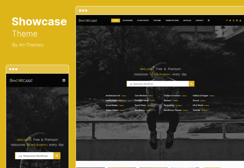 Showcase Theme – Responsives WordPress Grid und Masonry Blog Theme