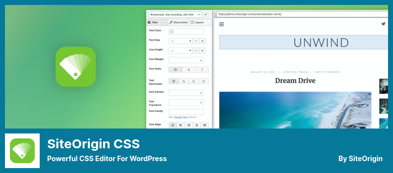 Plugin CSS SiteOrigin - Editor CSS poderoso para WordPress