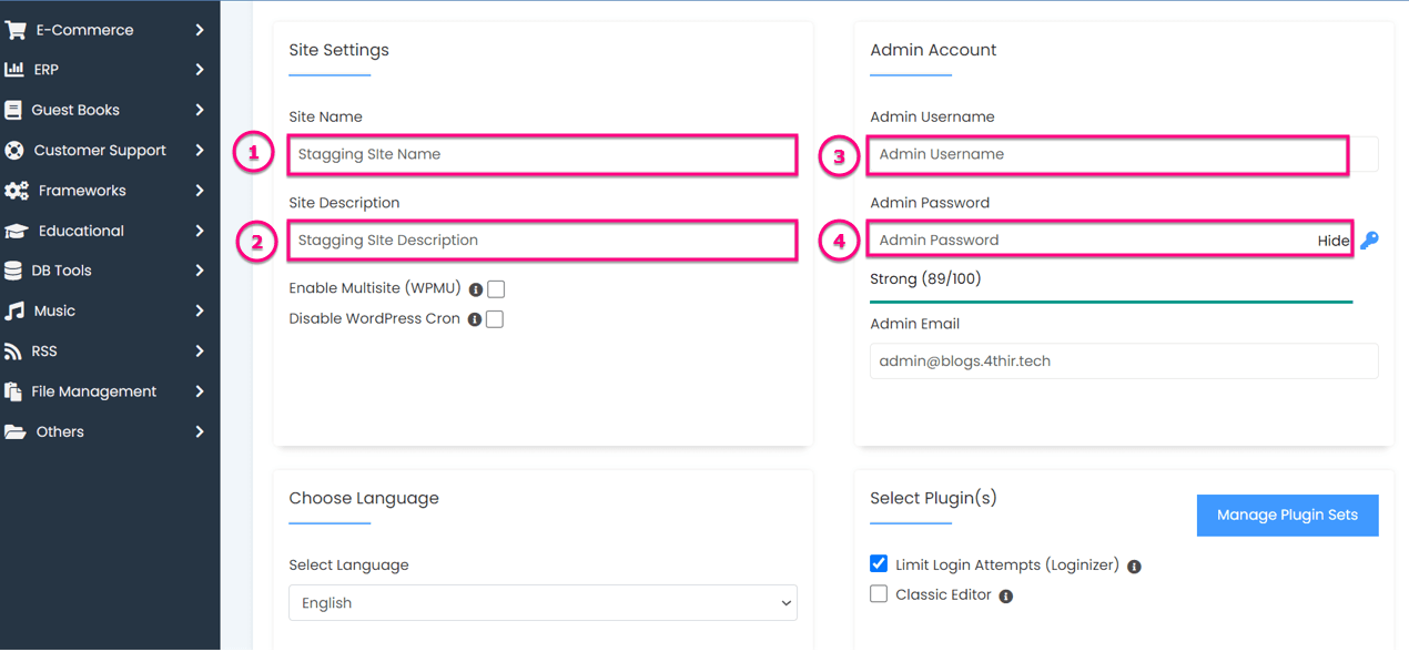 Configuração para configurar o ambiente de teste