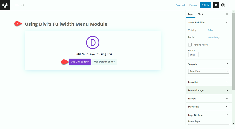 Divi Fullwidth vs Normal Menu Module Nuova pagina