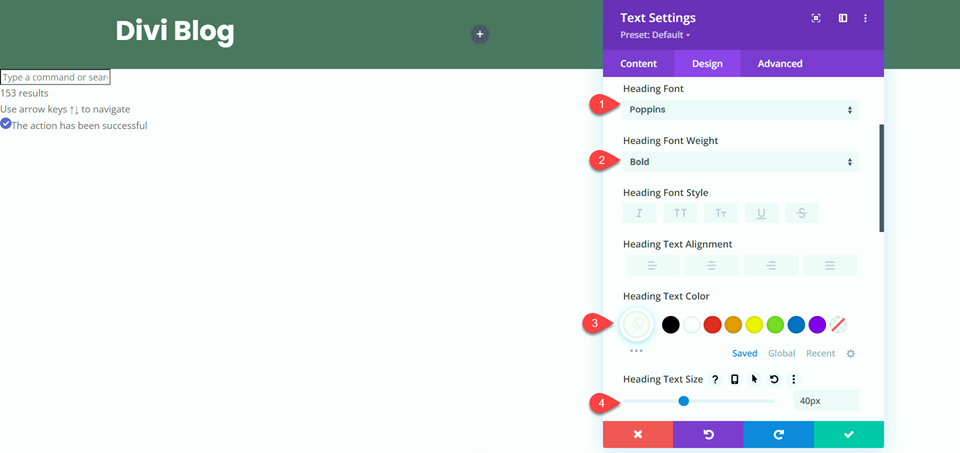 Divi Fullwidth vs Modulo menu normale Carattere di intestazione menu normale