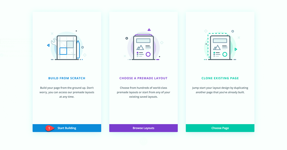 Divi Fullwidth vs Regular Menu Module Inizia regolarmente la costruzione