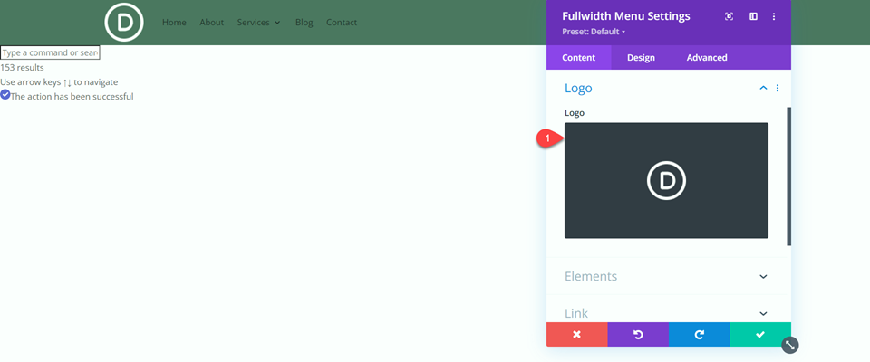 Modulo Divi Fullwidth vs Regular Menu Aggiungi logo