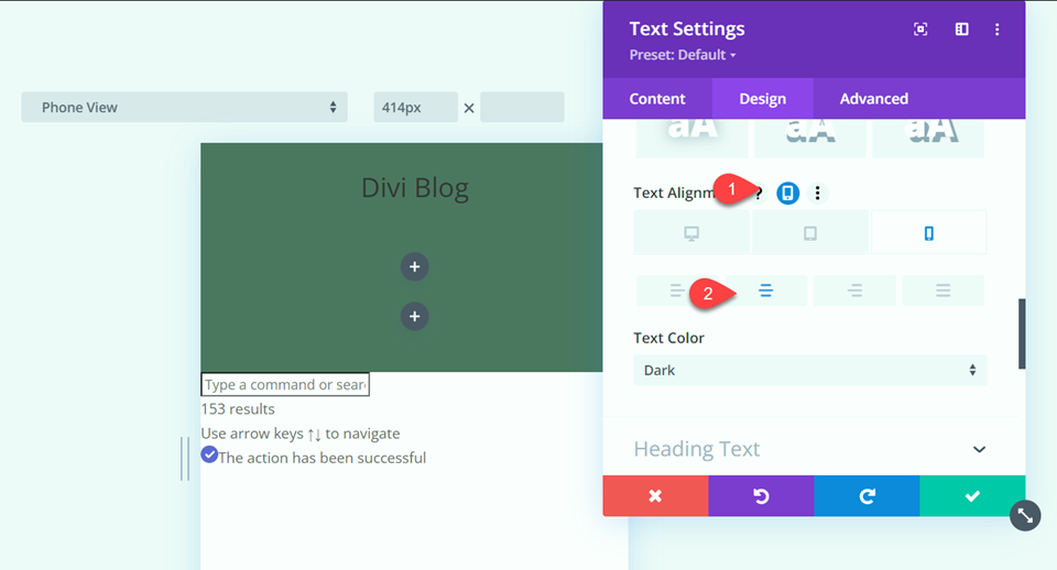 Divi Fullwidth vs Modulo menu normale Allineamento mobile regolare