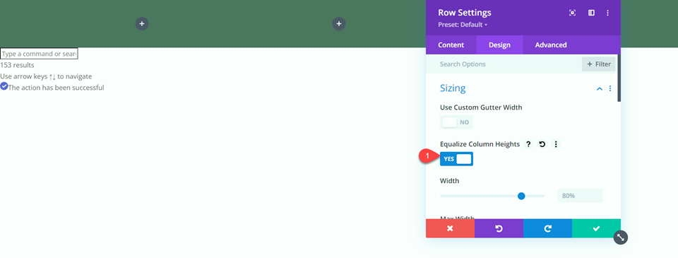 Divi Fullwidth vs Regular Menu Module Regolare equalizza le altezze delle colonne