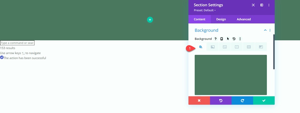 Divi Larghezza intera vs Modulo menu normale Aggiungi sfondo regolare