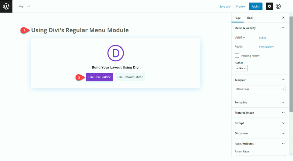 Divi Fullwidth vs Regular Menu Module Regular Use Builder