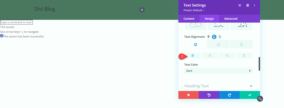 Divi Fullwidth vs Regular Menu Module Allineamento del testo regolare