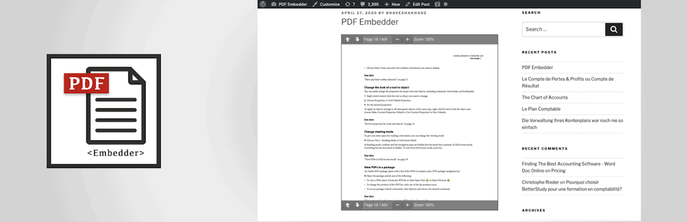 O plug-in Incorporador de PDF.