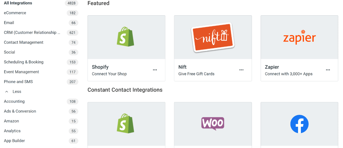 Constant Contact integrations