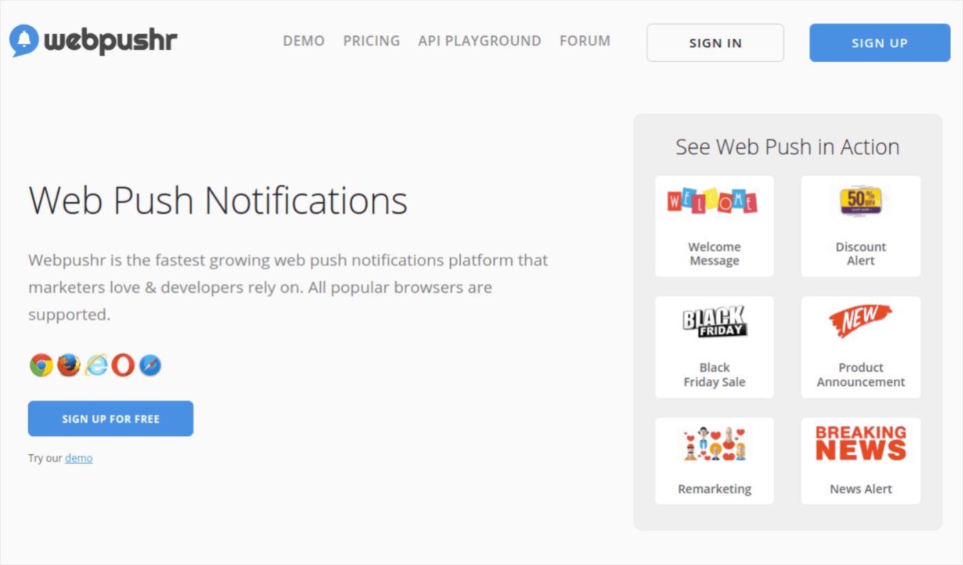 Webpushr เป็นทางเลือกของ Leanplum