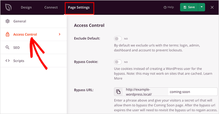 Controles de acesso SeedProd