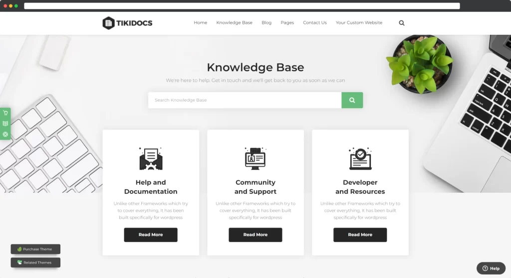 Tikidocs - Base de conocimiento y foro de soporte Tema de WordPress