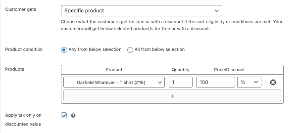 プレゼント用の特定の製品の選択