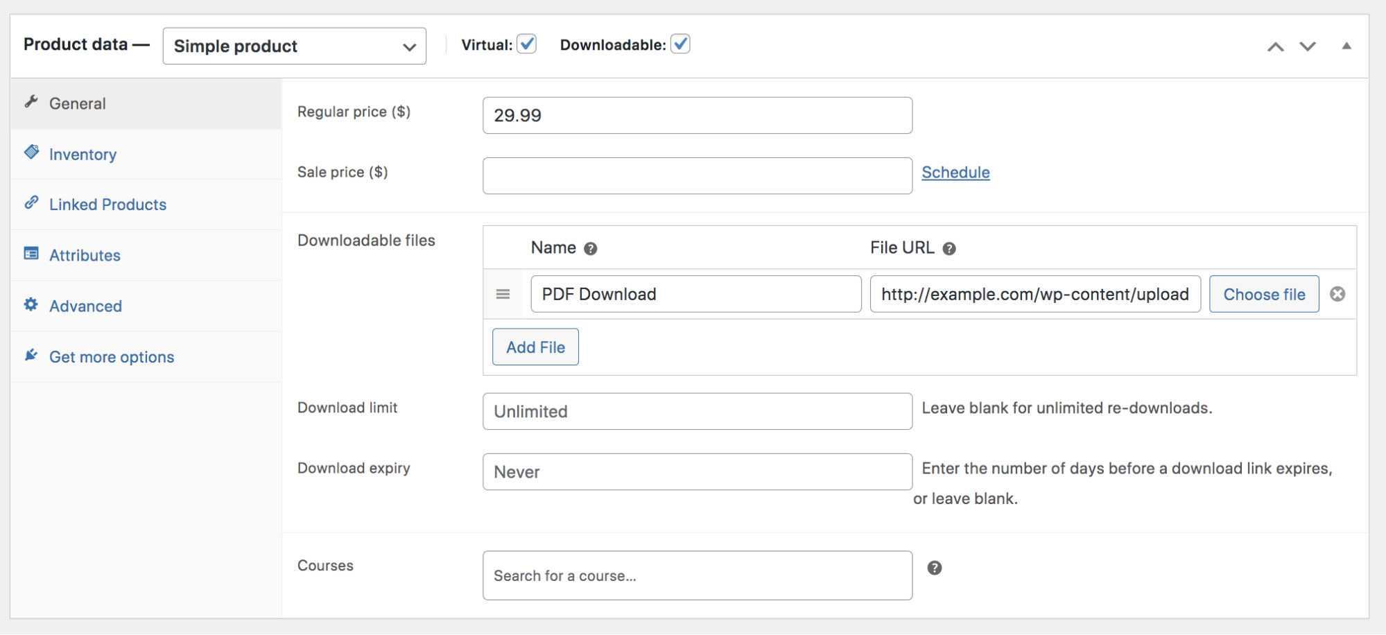 dodanie pliku PDF do pobrania do WooCommerce