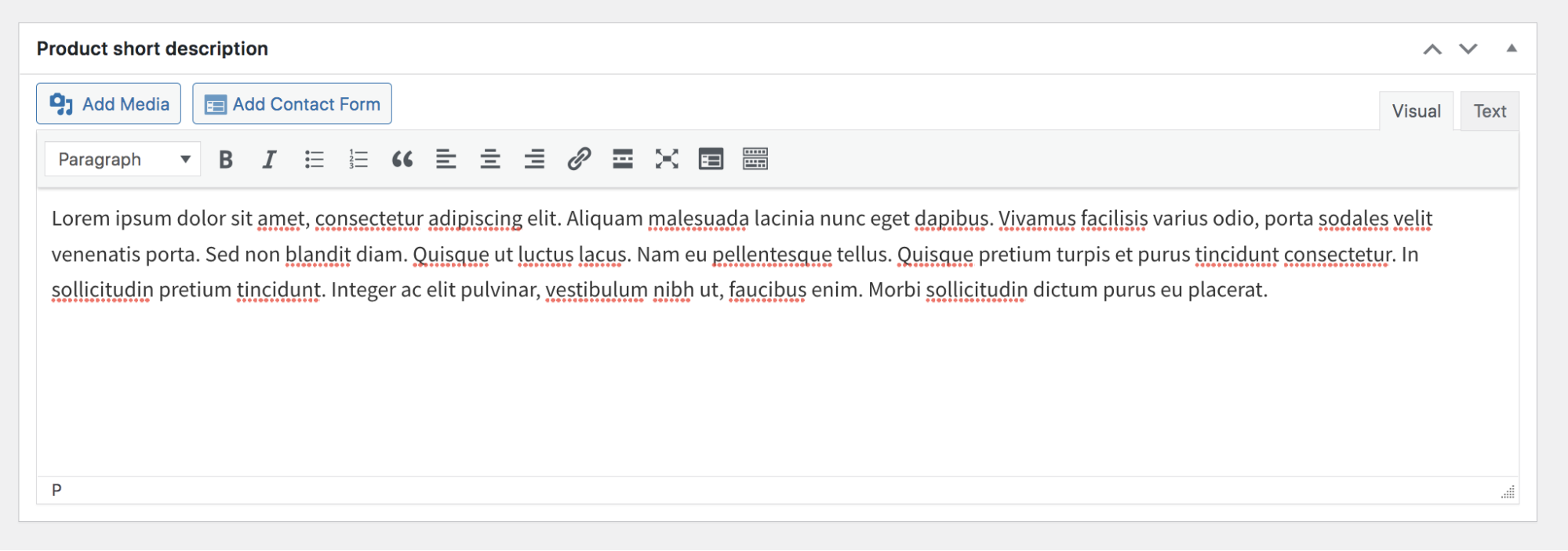 ข้อความในกล่องรายละเอียดสินค้า