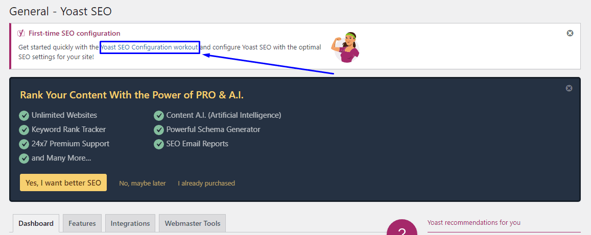 Link do treino de configuração de SEO do Yoast