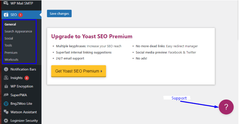 Butonul Yoast Support - Clasare matematică vs Yoast