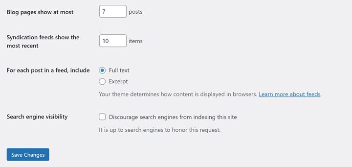 Configuración de lectura