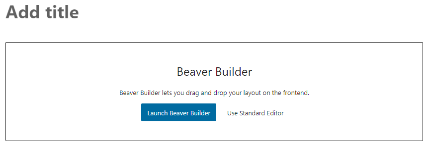 кнопка запуска Beaver Builder