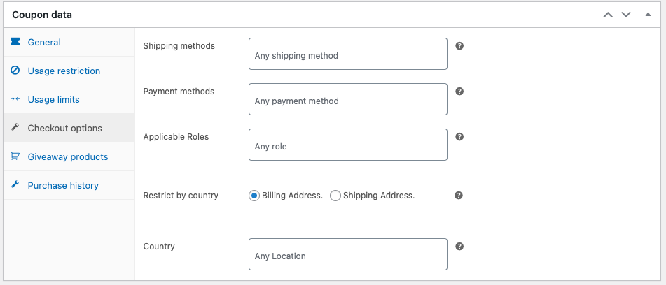 Options de paiement intelligent des coupons