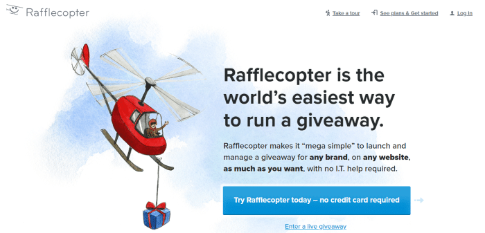 Rafflecopter 主頁，這是您網站上最好的 WordPress 贈品插件之一。