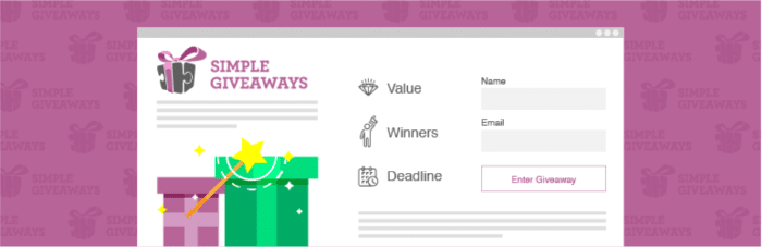 ปลั๊กอิน Simple Giveaways หนึ่งในปลั๊กอินแจกของรางวัล WordPress ที่ดีที่สุด