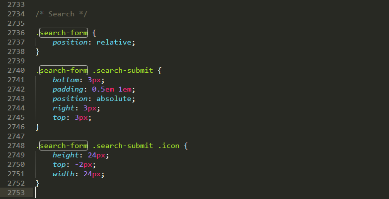 Custom CSS code