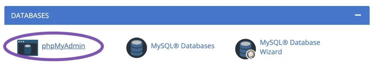 phpMyAdmin dans cpanel