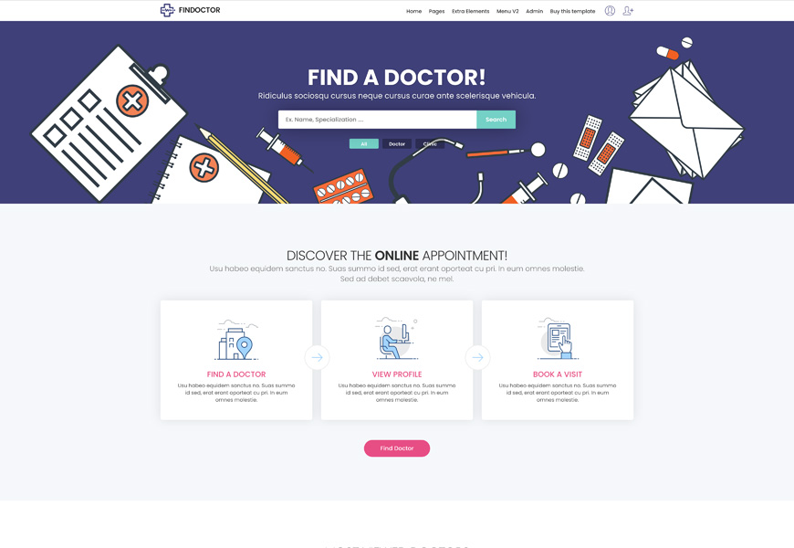 Findoctor - tema de WordPress para el directorio de médicos