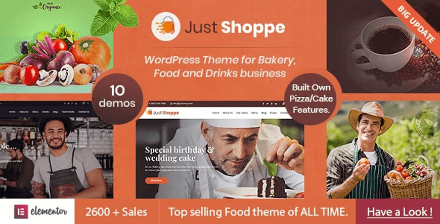 JustShoppe - سمة متجر مخبز وورد