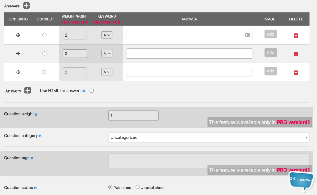 Opcja tworzenia quizu Quiz Maker