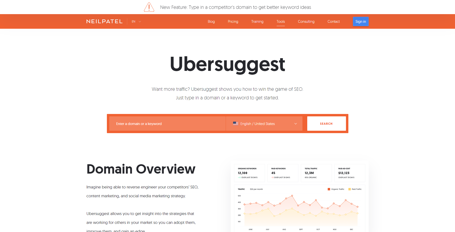 Ubersuggest herramienta gratuita de seo