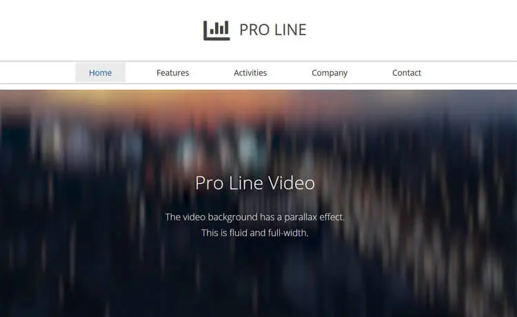 Modèle de vidéo Bootstrap gratuit Pro Line