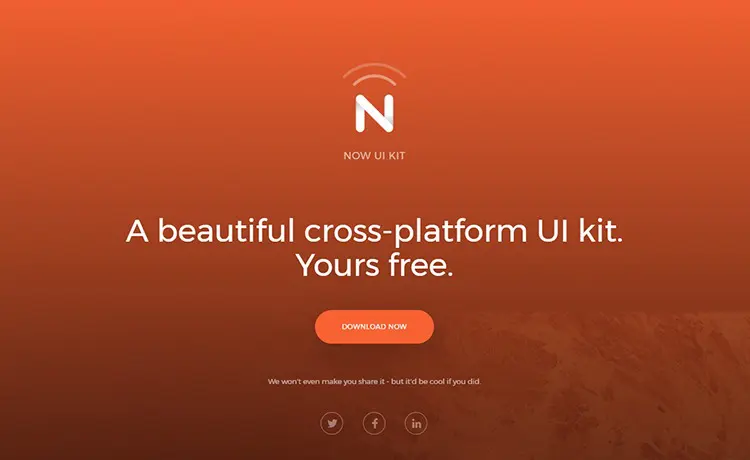 Plantilla de perfil de usuario de Bootstrap gratis de Now Ui Kit