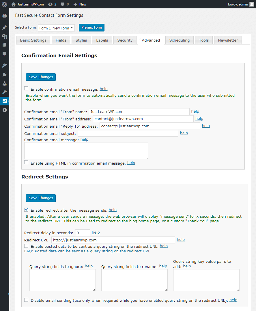 Hızlı Güvenli İletişim Formu Onay e-posta ayarları