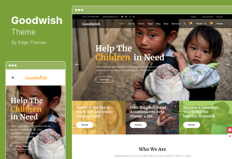 Goodwish-Thema - Wohltätigkeits-Nonprofit-WordPress-Thema