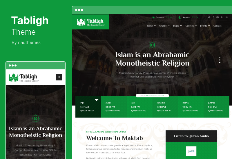 Tablight Theme – Islamisches Institut Moschee WordPress Theme RTL