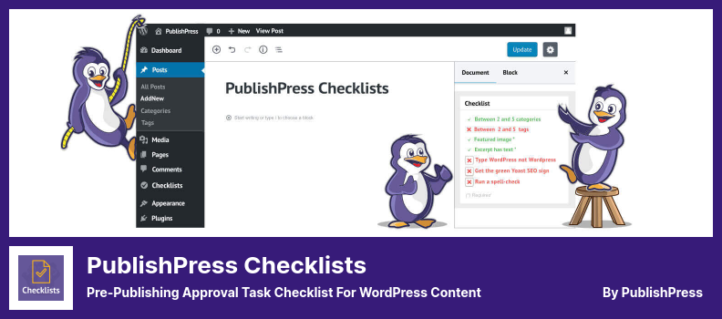 Плагин PublishPress Checklists — контрольный список задач перед публикацией для WordPress Content