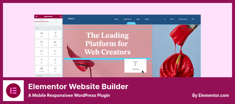 Plugin Elementor Website Builder - Um plugin WordPress responsivo para dispositivos móveis