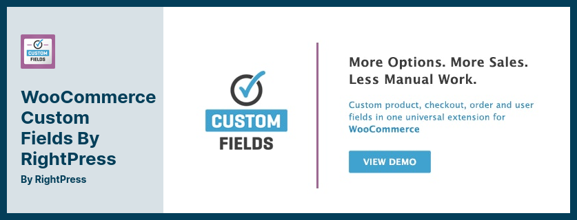 WooCommerce Custom Fields by RightPress Plugin - Ermöglicht Ihnen das Erstellen von benutzerdefinierten Produkten und Checkouts