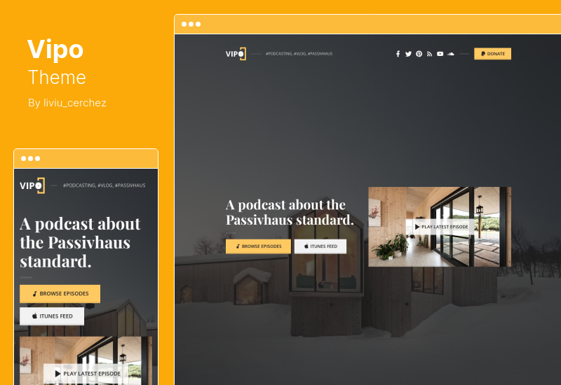 Vipo Theme — тема WordPress для аудио/видео подкастов и блогов